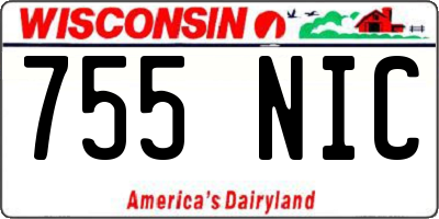 WI license plate 755NIC