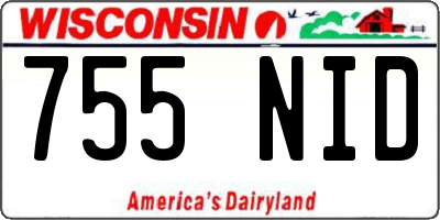 WI license plate 755NID