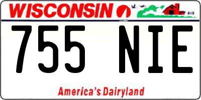 WI license plate 755NIE