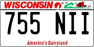 WI license plate 755NII