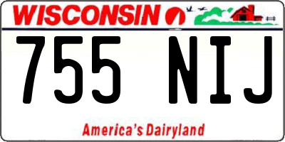 WI license plate 755NIJ