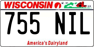 WI license plate 755NIL