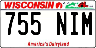 WI license plate 755NIM