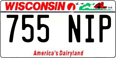 WI license plate 755NIP