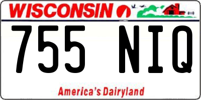 WI license plate 755NIQ