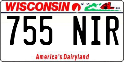 WI license plate 755NIR