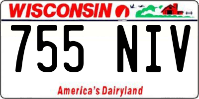 WI license plate 755NIV