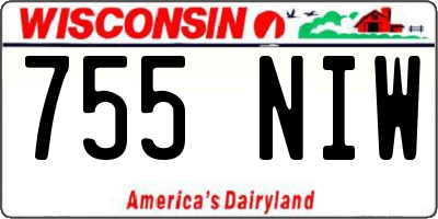 WI license plate 755NIW