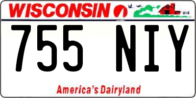 WI license plate 755NIY