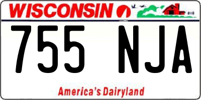 WI license plate 755NJA