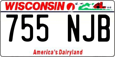 WI license plate 755NJB