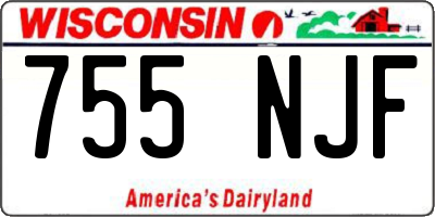 WI license plate 755NJF