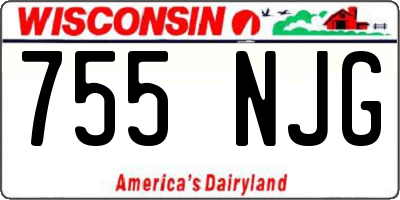 WI license plate 755NJG