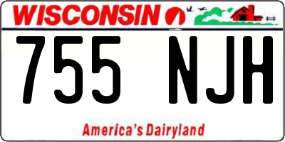 WI license plate 755NJH