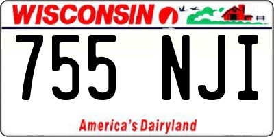 WI license plate 755NJI
