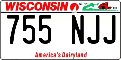 WI license plate 755NJJ