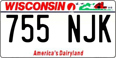 WI license plate 755NJK