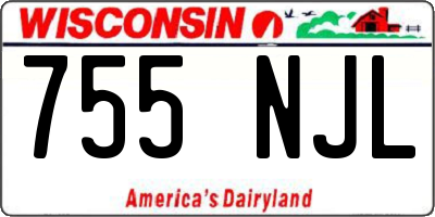 WI license plate 755NJL