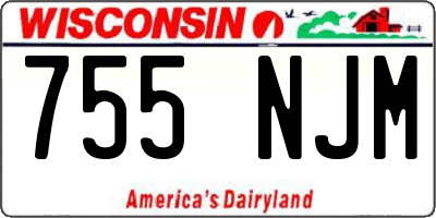 WI license plate 755NJM
