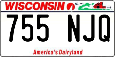 WI license plate 755NJQ