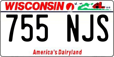 WI license plate 755NJS