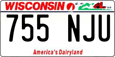 WI license plate 755NJU