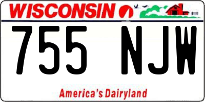 WI license plate 755NJW