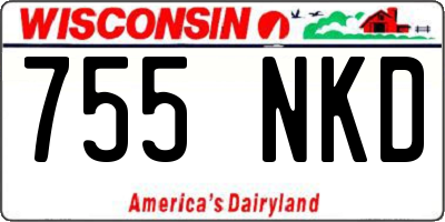 WI license plate 755NKD