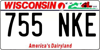 WI license plate 755NKE