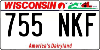 WI license plate 755NKF