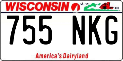 WI license plate 755NKG
