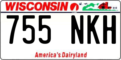 WI license plate 755NKH
