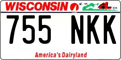 WI license plate 755NKK