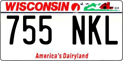 WI license plate 755NKL