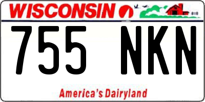 WI license plate 755NKN