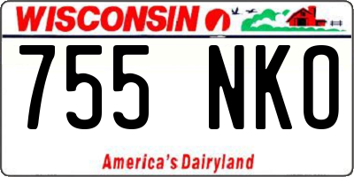 WI license plate 755NKO
