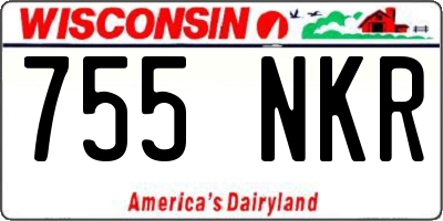 WI license plate 755NKR