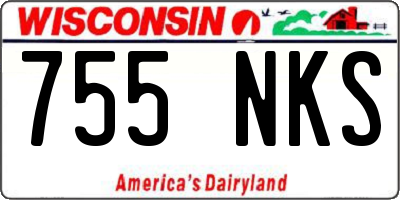 WI license plate 755NKS