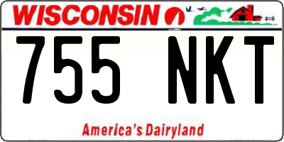 WI license plate 755NKT