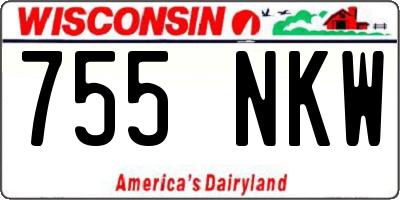 WI license plate 755NKW