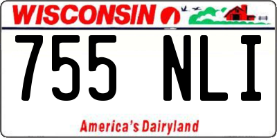WI license plate 755NLI