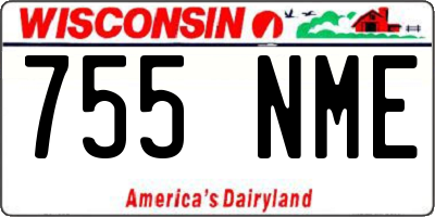 WI license plate 755NME