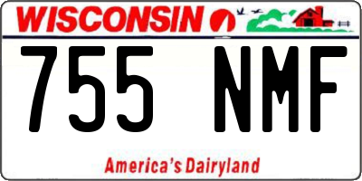 WI license plate 755NMF