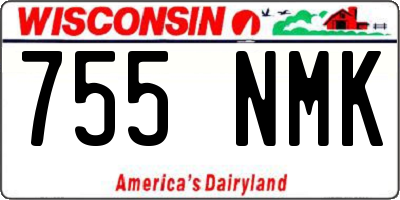 WI license plate 755NMK