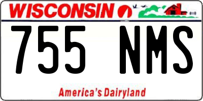 WI license plate 755NMS