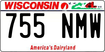 WI license plate 755NMW