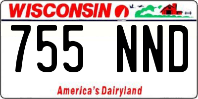 WI license plate 755NND