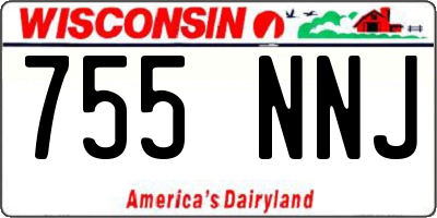 WI license plate 755NNJ