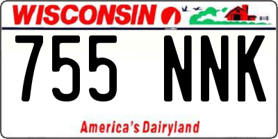 WI license plate 755NNK