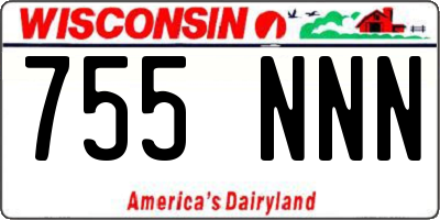WI license plate 755NNN
